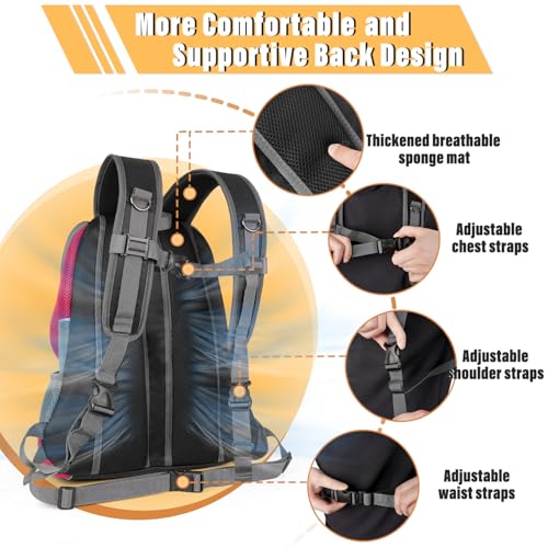 YUDODO Dog Front Carrier Backpack, Adjustable Breathable Dog Backpack | Ventilated, Safety Belt, Lightweight, Reflective Strip, Pocket Storage, For Walking Hiking Outdoor, Rose, M - color: Rose