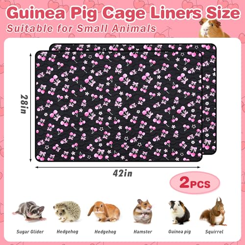 2 Pack Waterproof Guinea Pig Cage Liner, 28" x 42" Washable Reusable Guinea Pig Liner, Super Absorbent Leak-Proof Pet Pee Pad Mats for Guinea Pigs Rabbit Chinchilla Bunny Hamster - size: 28*42 inch 2pack