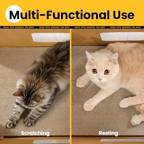 Conlun Large Cat House Scratching Pad Indoor Cave <18 lbs | 2-in-1 cozy cave, heavy-duty recycled cardboard | traps messy crumbs, quick setup | ideal for cats up to 18 lbs - size: Large - 1 Pack