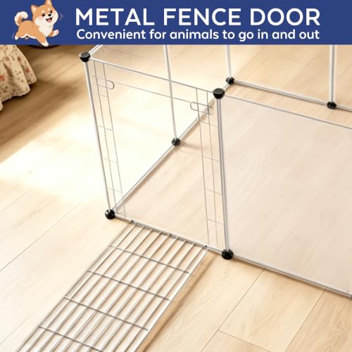 BRIAN & DANY Dog Playpen Portable for Small Animals, Dog Play Pen Indoor, Transparent Pet Playpen for Puppies, Cats, 40" L x 40" W x 28" H | Dog Play Pen Indoor, Transparent Pet Playpen for Puppies, Cats, 40" L x 40" W x 28" H - style: 40" L x 40" W x 28"