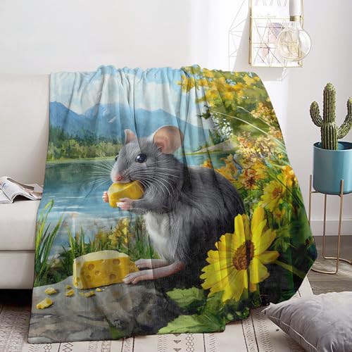 Funny Rat Blanket Soft Cozy Flannel Throw Blanket for Men Women Adults Kids - Warm Yet Lightweight Blankets for Travel, Bed, Couch, Fuzzy Outdoor Comfort Wrap 50"×40" - color: Rat, size: 50x40 Inch