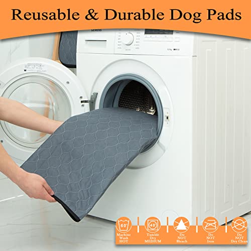 Bunlitent Washable Pee Pads for Dogs 5 Pack, 36x41, Reusable Puppy Pads, Dog Training Pads with Quick Dry, Anti-Slip Dog Cat Pee Pads, Whelping Pads, Potty Pad - color: Gray, size: 36x41 Rectangle-5Pack