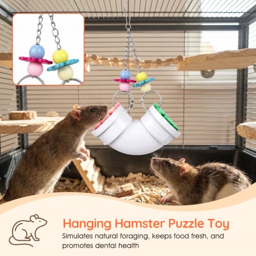 Rat Enrichment Foraging Toy Wide Opening for More Treats | Slow Feeder Hanging Fancy Cage Puzzle Toy for Rats Mice Birds Inspires Foraging Instincts to Relieve Boredom and Keep Healthy