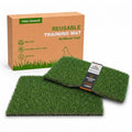 THREE ORANGES Dog Grass Pee Pads, 2 Pack 23 x 23 Inch Artificial Grass Replacement Mats for Dog Potty Trays, Soft 1.38 Inch Washable Turf with Drainage Holes, Indoor Outdoor - size: 2pack | 23in*23in