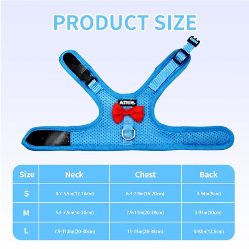 Breathable Bunny Harness and Leash Set with Cute Bow, Blue S | Adjustable Vest, Escape Proof, Quick-Release Buckle, for Rabbits, Kittens, Ferrets & Small Pets, Walking & Outdoor - color: Blue, size: S