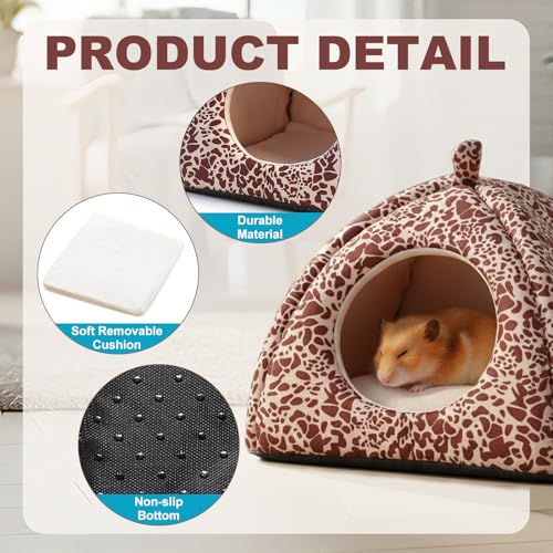 Guinea Pig Bed Rabbit Hideout Warm Fleece Cuddle Cup Washable Sleeping House for Small Animals Pet/Ferret/Chinchilla/Bunny (Red Spots) - color: Red Spots