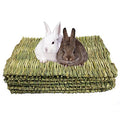 kathson 6 PCS Rabbit Large Grass Mat Natural Grass Woven Mat Rabbits Chew Toys Hay Bedding Nest for Small Animal Bunny Rabbit Guinea Pigs Hamster Chinchillas Puppy Biddy Sleeping Chewing