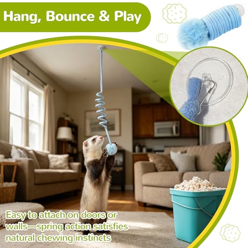 20 Pack Ferret Toys, Ferret Chew Toys, Interactive Toys with Bells | Bell Balls, Sound Toys, Plush Chew Toys, Interactive Play Accessories, Small Animal Enrichment