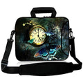 11 11.6 12 12.5 13 inches Chromebook/Notebook PC Messenger Bag Travel Case Neoprene Handle Sleeve with Shoulder Strap (11-13.3 inch, Clock &Butterfly) - color: Clock & Butterfly, size: 11-13.3 inch