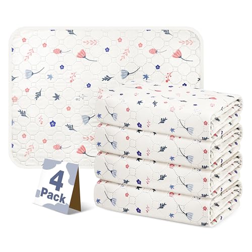 4'Pcs Washable Pee Pads, Reusable Puppy Pet Training Pads, Waterproof Dog Crate, Whelping Pad, Non-Slip Protects Against Urine Leakage Pinkishwhite Medium - color: Pinkishwhite, size: Medium