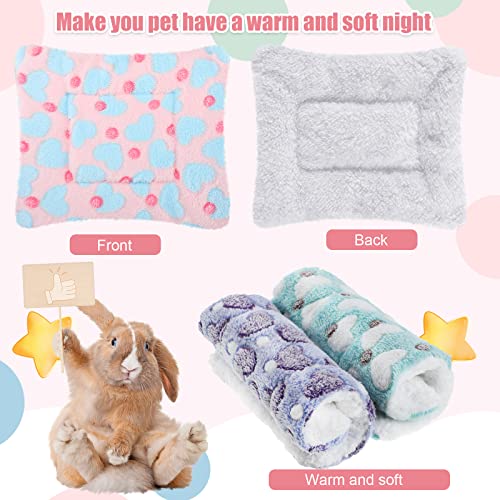 Jetec 3 Pcs Guinea Pig Beds, Fleece Small Animal Mats, Heart, Purple | 10 x 11 in Soft Double Sided Fleece Pad for Rabbit, Hamster, Chinchilla, Rat, Warm Hideout, Cozy Small Animal Cage Bed - color: Purple, size: Fleece, style: Heart