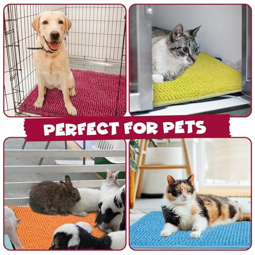 Barydat 8 Pcs Guinea Pig Cage Liner 16x12'' Washable Rabbit Fleece Mat Reusable Training Bedding Pee Sleeping Pad for Animal Hamster Chinchilla(Champagne, Lake Blue, Dark Purple, Grass Green) - color: Champagne, Lake Blue, Dark Purple, Grass Green, size: