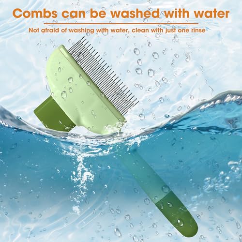 Cat Hair Brush & Dog Brush, Deshedding Brush for Long or Short Haired Pets, Removes Loose Fur, Durable Stainless Steel & ABS Design (green) - color: green 1pc
