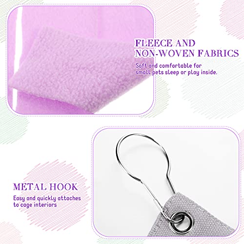 Shappy 2 Pcs Guinea Pig Hideout Hideaway Corner Fleece Toys Cage Accessories Cute Ferret Hammock for Ferrets Chinchillas Hedgehogs Small Pets(Grey with Pink, Grey with Purple, Heart-Shape)