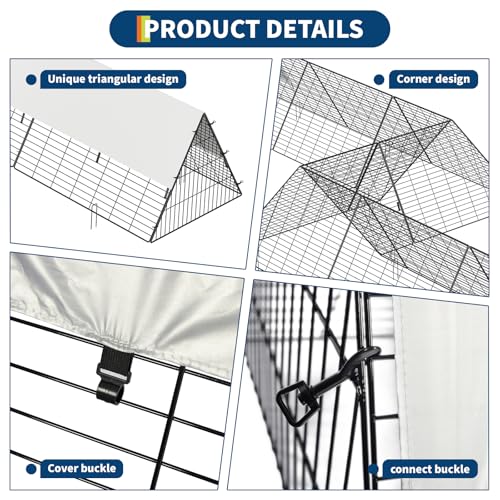 Garvee Metal Chicken Tunnel with Cover & Corner Frames, Chicken Run for Yard, Easy to Setup, Outdoor Backyard Farm, Portable Chicken Coop for Hens, Ducks, Rabbits - size: 2 sets of corner frames