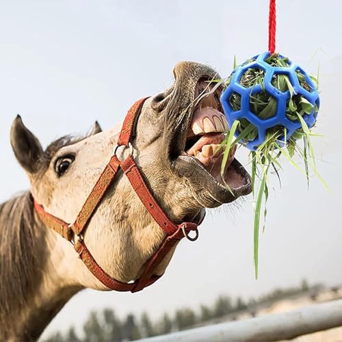 2pcs Hay Ball for Horses to Play with Relieve Stress Hay Feeder Ball Goat Feeder Hanging Feeding Toy Horse Treat Hay Feeder Toy, Durable TPR Feeding Horse Goat Sheep Relieve Stress