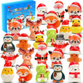 24PCS Christmas Squishy for Party Favors Gifts, Stress Relief Toys for Goodie Bags Pinata Fillers, Stocking Stuffer for Kids, Treasure Box Carnival for Prizes Rewards, Fidget Squeeze Advent Calendar - style: Christmas