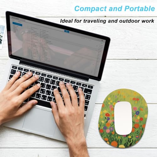 Rimilak Small Mouse Pad 6 x 8 Inch, Irregular Mini Mousepad, Grass Cat | Non-Slip Rubber Base, Waterproof Compact Mouse Mat for Laptop Computer Wireless Mouse Keyboard Home Office Travel - color: Green Grass Cat, size: 8L x 6W inches