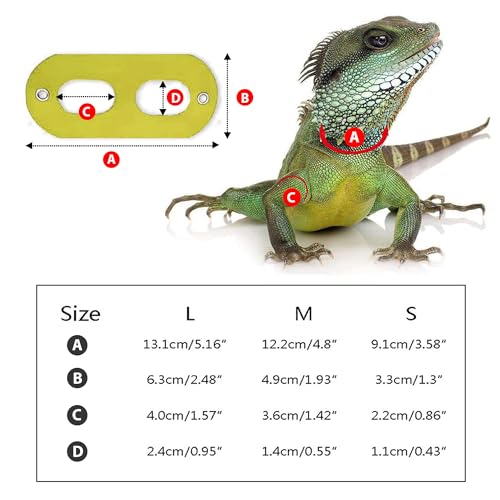 AIITLE Bearded Dragon Leash & Harness 3-Size Pack (S/M/L) - Adjustable, Soft Leather Reptile Harness for Geckos, Lizards, Chameleons, Ferrets, Hamsters, Yellow - color: Yellow