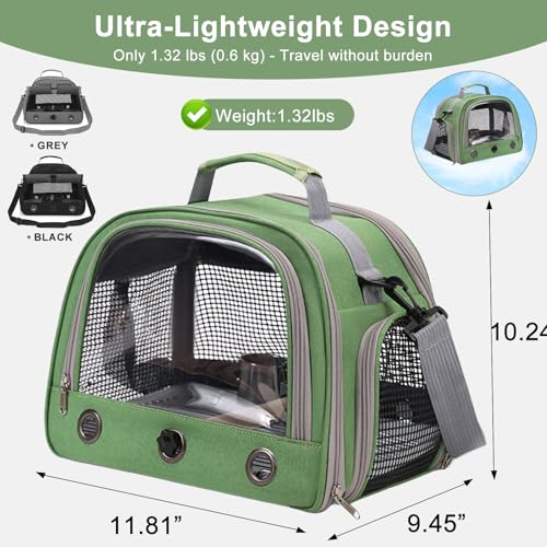 Bird Carrier, Lightweight Breathable Bird Backpack, Portable Wild Bird Carrier with Standing Perch for Parrot Travel Vet Visit (Grey)