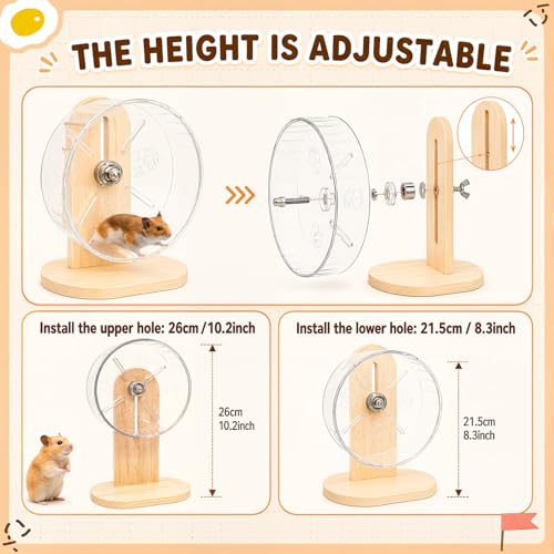 BreezeHug 4 Pcs Hamster Cage Accessories Hamster Platform Hideout Wooden Tunnel Ladder Playhouse Game Climbing Toy with Platform for Pets Dwarf Syrian Mice Degus Gerbils Squirrel(Wood) - style: Wood