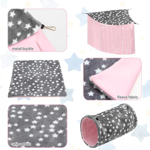 Guinea Pig Hideout, 3 Pack Tunnel Mat Corner Pet Cage Accessories | Soft Fleece Small Animal Hideaway Set Cage Accessories for Guinea Pig, Rabbit, Ferret, Chinchilla, Hedgehog - size: 3 pack