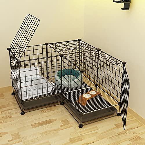 11Pcs Rabbit Litter Box Toilet,Bunny Corner Litter Bedding Plastic Square Grate Guinea Pig Bunny Ferret Hamster Hedgehog, Potty Trainer Bedding Box for Guinea Pig Ferret Hamster Hedgehog (White) - color: White