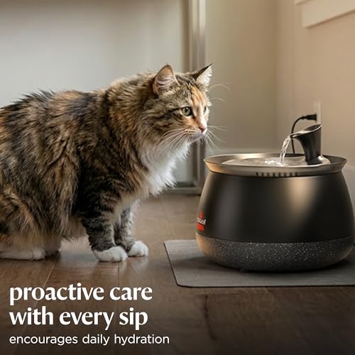 BISSELL HydrateWell Cat Water Fountain, 91oz, 4408 | Wireless pump; SlimeShield technology; 5-layer filtration; ultra-quiet operation; automatic dispensing - style: HydrateWell