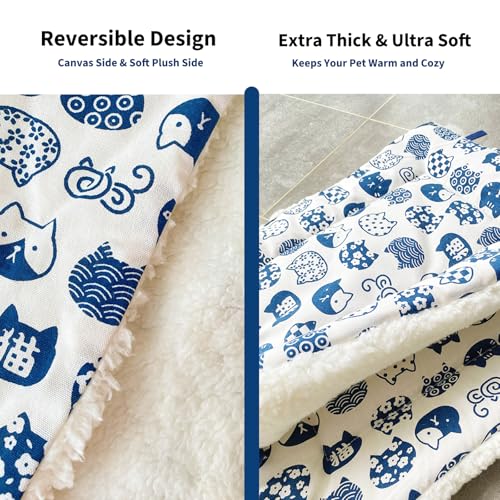 2-Pack Reversible Cat Hammock for Cage - Adjustable Soft Hanging Pet Bed for Cats, Ferrets, Puppies, Rabbits & Small Animals