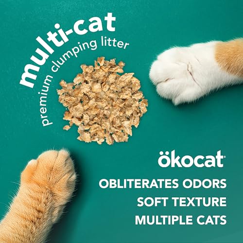 ökocat Multi-Cat Natural Wood Clumping Cat Litter, Odor Control, 18.8 Lbs - size: Large Bag, style: Multi-cat