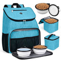 BAGLHER丨Dog Travel Bag, Airline Approved Pet Supplies Backpack, Dog Travel Backpack with 2 Silicone Collapsible Bowls and 2 Food Baskets - color: Sky Blue-A