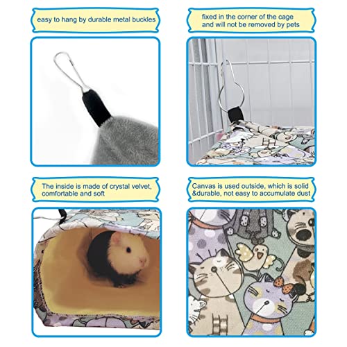 EAEDMY Guinea Pig Ferret Rat Corner Tunnel and Hammock, Safe Construction, Suitable for Small Pets, Easy to Clean, Convenient Installation - color: 1. Hammock&Tunnel-Cat