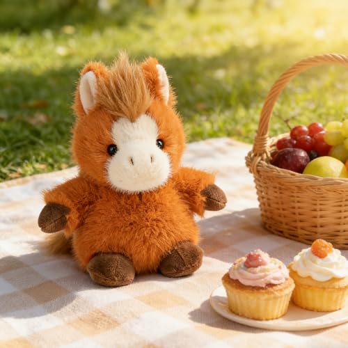PEACH CAT Horse Stuffed Animal Cute Plushies Small Plush Toys Gifts for Kids (Squeaky) - style: Horse