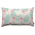 HOSNYE Pink Flamingo Throw Pillow Cover Standing On Tropical Leaves and White Background Linen Fabric for Couch Bed Sofa Car Waist Cushion Cover 12 x 20 inch Pillow Case - color: Throwpillowcoversa117, size: 20" x 12" (Pack of 1)