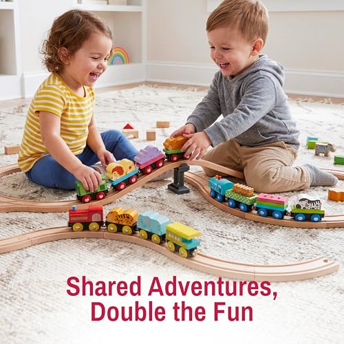 Montessori Animal Wooden Train Toy Set for Kids, 12PCS Magnetic Train Cars with Storage Gift Box, STEM Educational Toy for Boys & Girls, Ages 18Month - 8 Years, Easter Birthday Party Gift