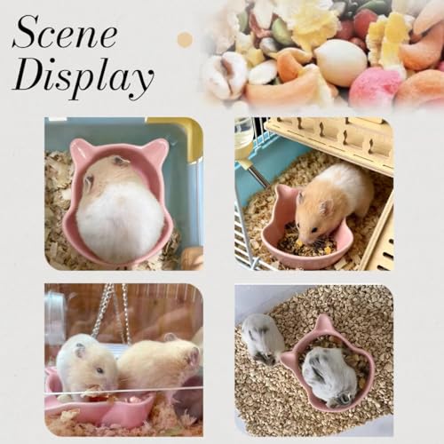 2 Pcs Hamster Ceramic Food Bowl, Ceramic Hamster Bowls, Small Pet Food & Water Bowls for Syrian Dwarf Hamsters Gerbils Hedgehogs Guinea Pigs