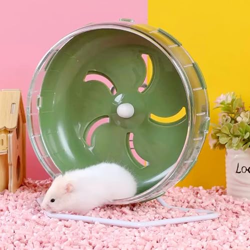 Jeeone Silent Hamster Wheel 7 inch, Hamster Exercise Wheel, Height-Adjustable Hamster Wheel Cage Accessories, Hamster Running Toys Small Animals Exercise Wheels (Green) - color: Green