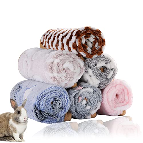 Grddaef Guinea Pig Fleece Blankets 6 Pieces Waterproof & Washable Small Animal Cage Liners Sleep Mat Bedding Pad for Hamster Chinchilla Rabbit Hedgehog (M-24 x 16 Inch) - size: M-24 x 16 Inch