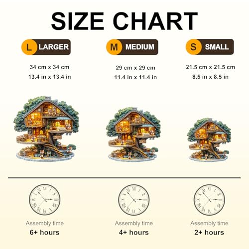 WOODBESTS Wooden Puzzles for Adults (270 Piece, L, 13.4 * 13.4in) Fox House Wood Puzzle Adult, Unique Wooden Animal Jigsaw Puzzles, Family Game and Birthday Gifts for Friend - size: Large