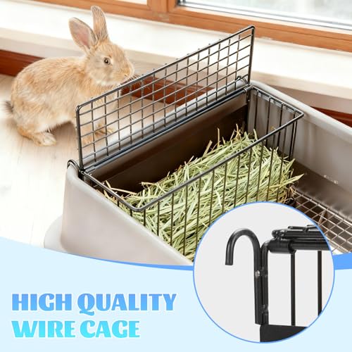 Stainless Steel Rabbit Litter Box w Hay Feeder and Litter Scoop, 19.7 x 13.8 x 7.9 Inch Large Litterboxes w Raised Grid, High Sided Kiter (X-Large) - size: X-Large
