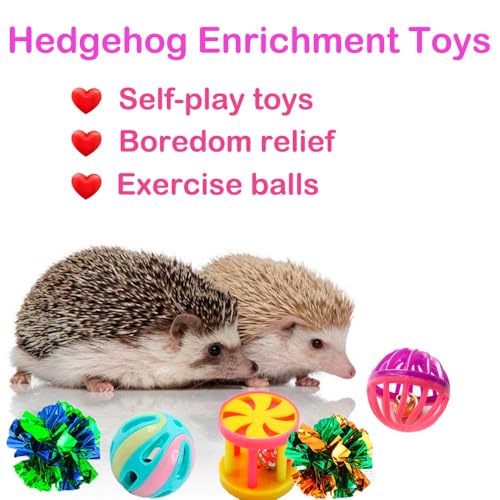 10 pcs Christmas Cute Hedgehog Enrichment Toys Hedgehog Supplies Cage Accessories Small Animal Ball Bell Pet Interactive Stuffed Toys (Christmas) - color: Christmas