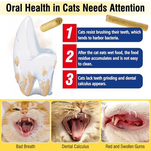 30g Cat Chew Stick Chicken Flavor, Cat Dental Treats Reduce Tartar | Freshen Breath Feline Teething Sticks, Cat Dental Stick Dental Care Cat Treats Snack
