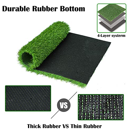 GLOBREEN Fake Grass Pad for Dogs Potty, 19" x 29" Pets Puppy Artificial Turf Pee Pads, Thick & High Drainage for Indoor Outdoor Use - size: 19x29 Inch