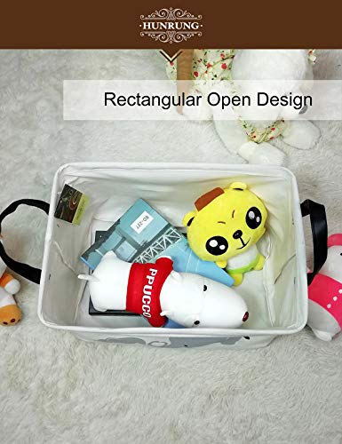 Rectangle Foldable Storage Basket Handles For Home, Love Elephant | Waterproof reinforced handles, perfect for shelf use, organizes clothes, daily items and pet supplies - color: Rec-Love-Elephant