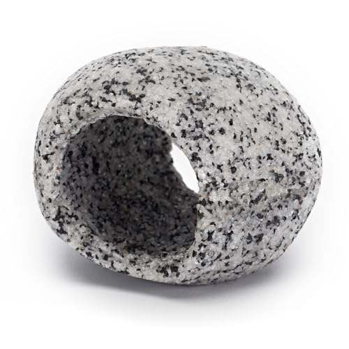 Penn-Plax Deco-Replicas Granite Aquarium Ornament & Hideaway – Realistic Stone Appearance – Safe for Freshwater and Saltwater Tanks – Small Size, White (RR1071) - size: Small