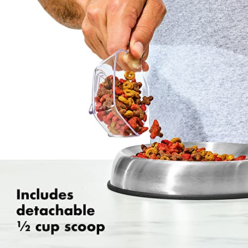 OXO Good Grips Pet Food Container 6.0 Qt | Clear | Airtight Seal | With Half Cup Scoop | Pack of 4 - color: White, size: Pet POP 6.0 Qt (Pack of 4)