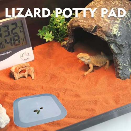 2 Pcs Leopard Gecko Potty Pad,Crested Gecko Potty Latrine，Leopard Gecko Tray，Reptile Litter Box，Portable Gecko Tank Accessories (Blue) - color: Blue