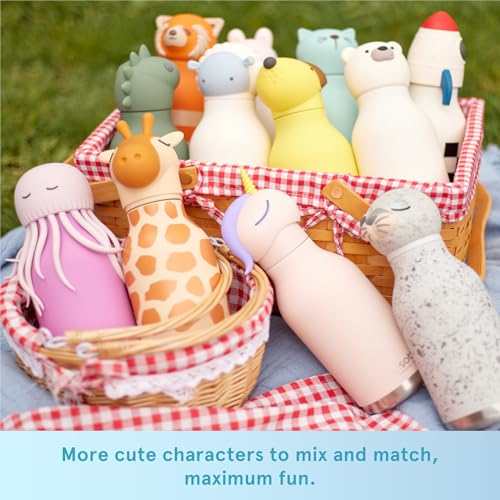 asobu Bestie Water Bottle, Cute Collectible Character, Leak Proof, BPA Free | 16 oz, Stays Cold 24 Hours, Double Wall Vacuum Insulation, Food Grade Stainless Steel, Spill Resistant, Great Gift Idea - color: HURLEY THE SHARK
