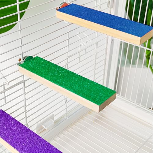 Sugar Glider Toys Cage Steps - Small Animal Climbing Steps Sharpening Claws Sugar Glider Enrichment Toys Scratching Snadpaper for Cages (Orange+ Purple + Green) - color: Orange+ Purple + Green