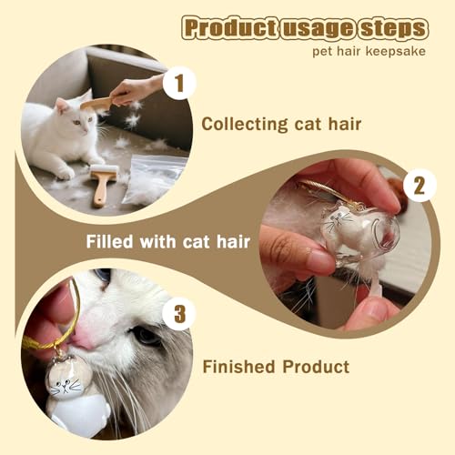 6pcs Cat Fur Storage Bottle of Keychain,Transparent Pendant for Cat & Dog Hair Collection,Capsule Toys Pet Hair Container,-Animal Lovers Keepsake Gift